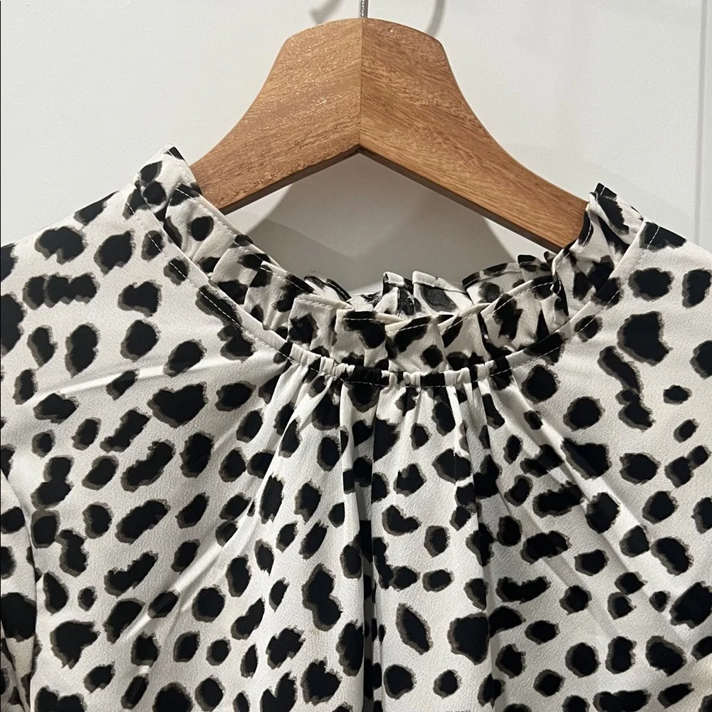 J. Crew‎ Black and White Spotted Blouse